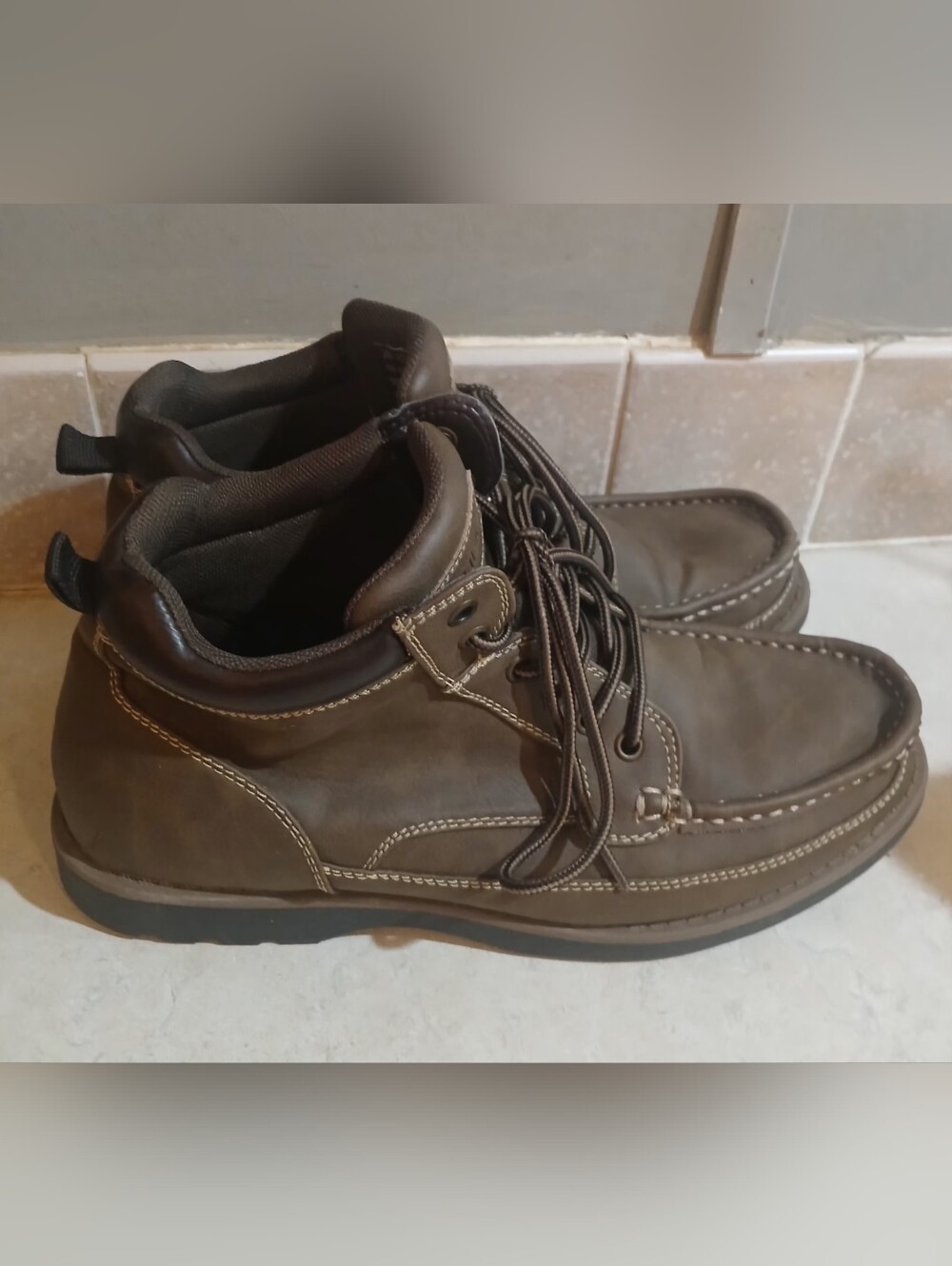 Saddlebred Jace Men's Brown Comfort Leather Lace-Up Ankle Boots Size 9.5M